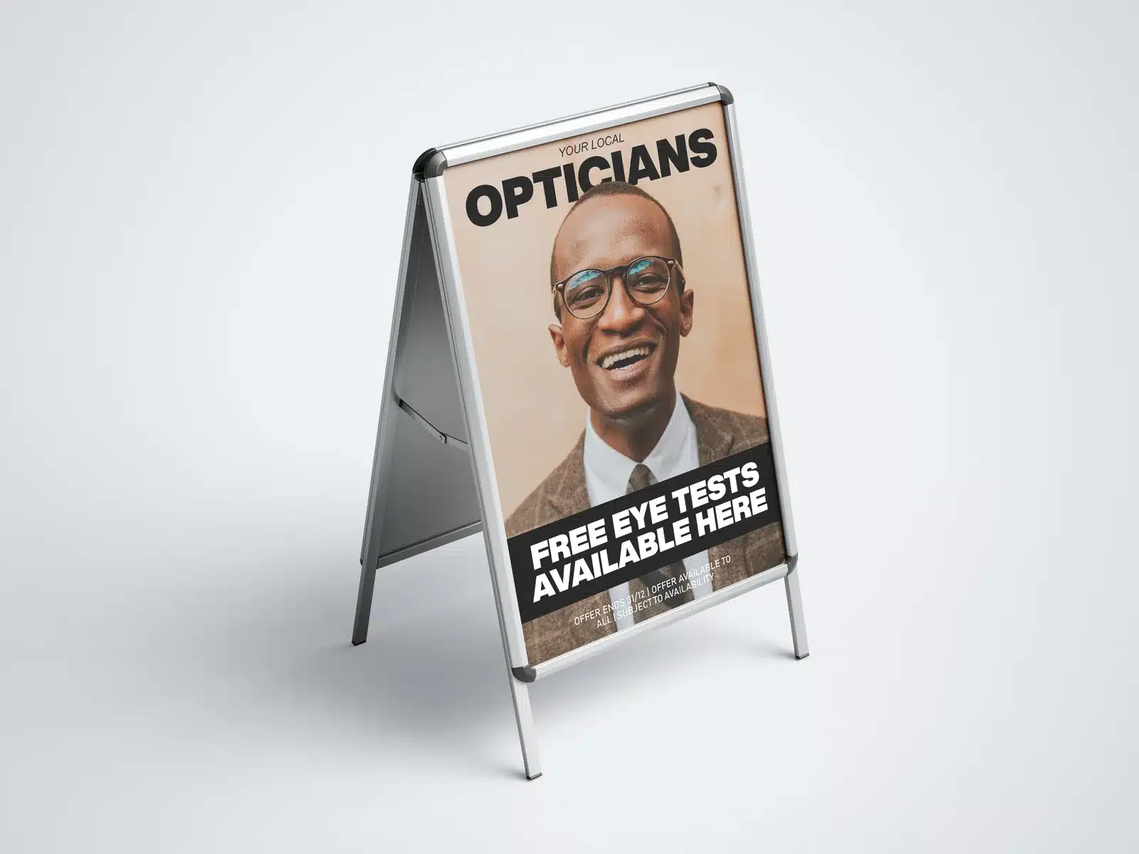 A2 A-board pavement sign with a double-sided poster