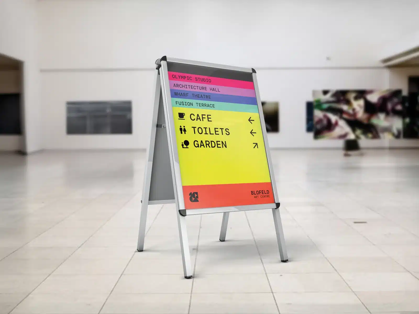 A2 A-board pavement sign with a double-sided poster