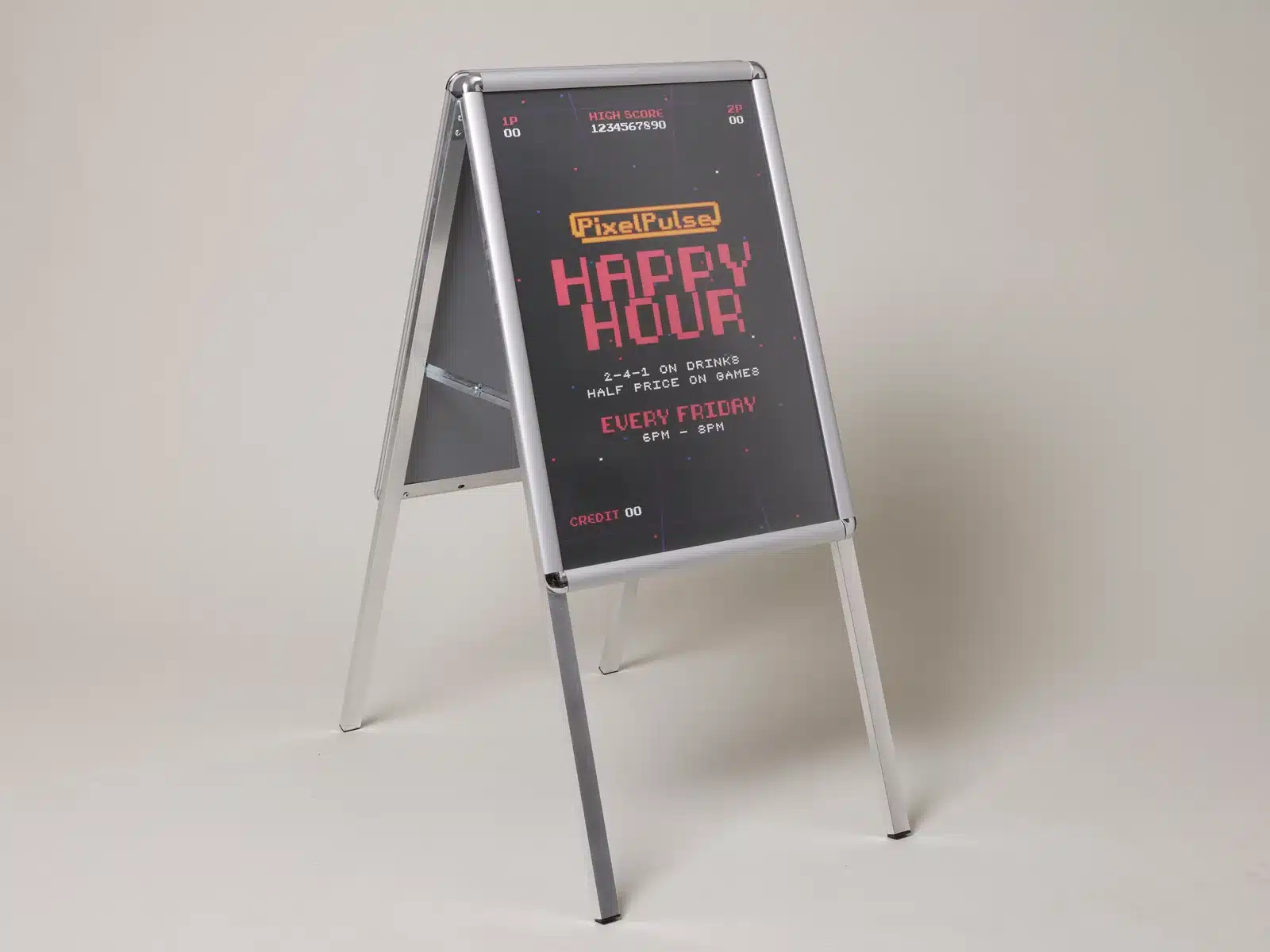 A2 A-board pavement sign with a double-sided poster