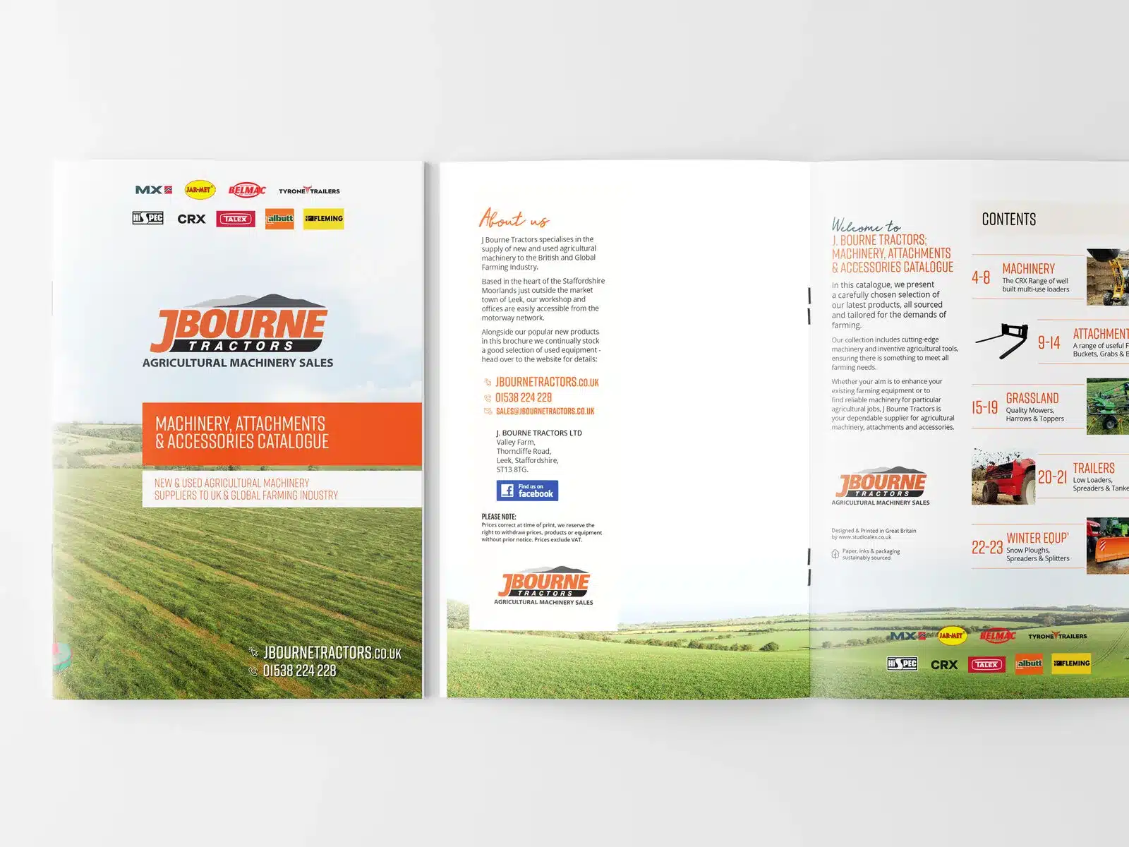 A5 booklet spread for an agricultural dealer