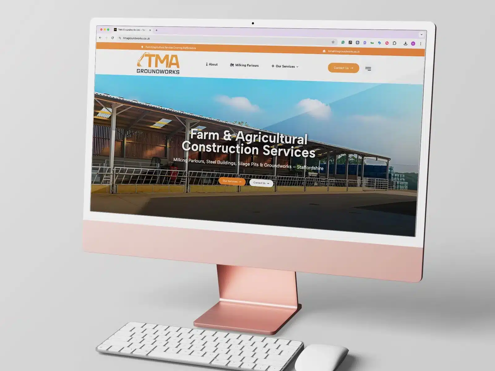 Agricultural construction website Agricultural construction website on a desktop
