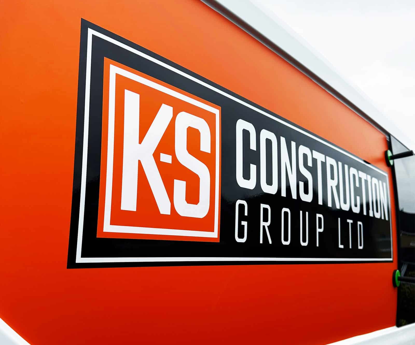 Large construction company sign board