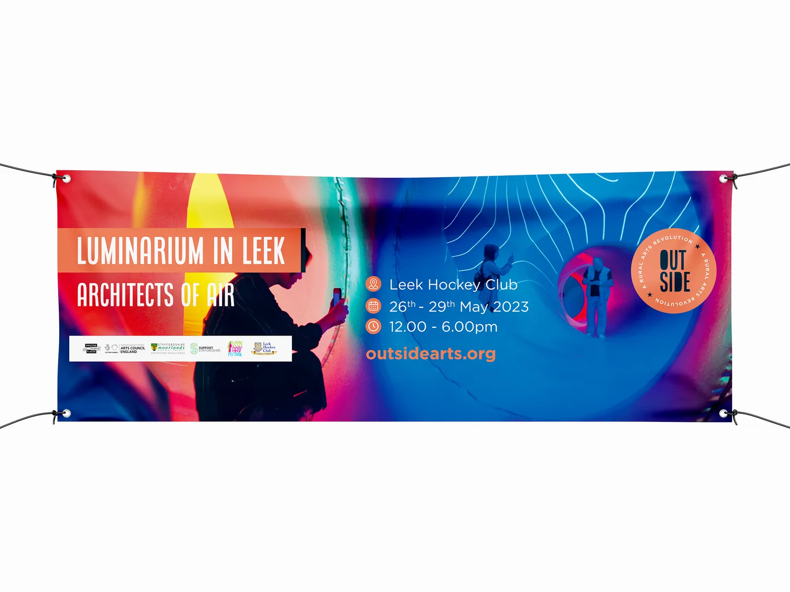 Event banner for an arts festival