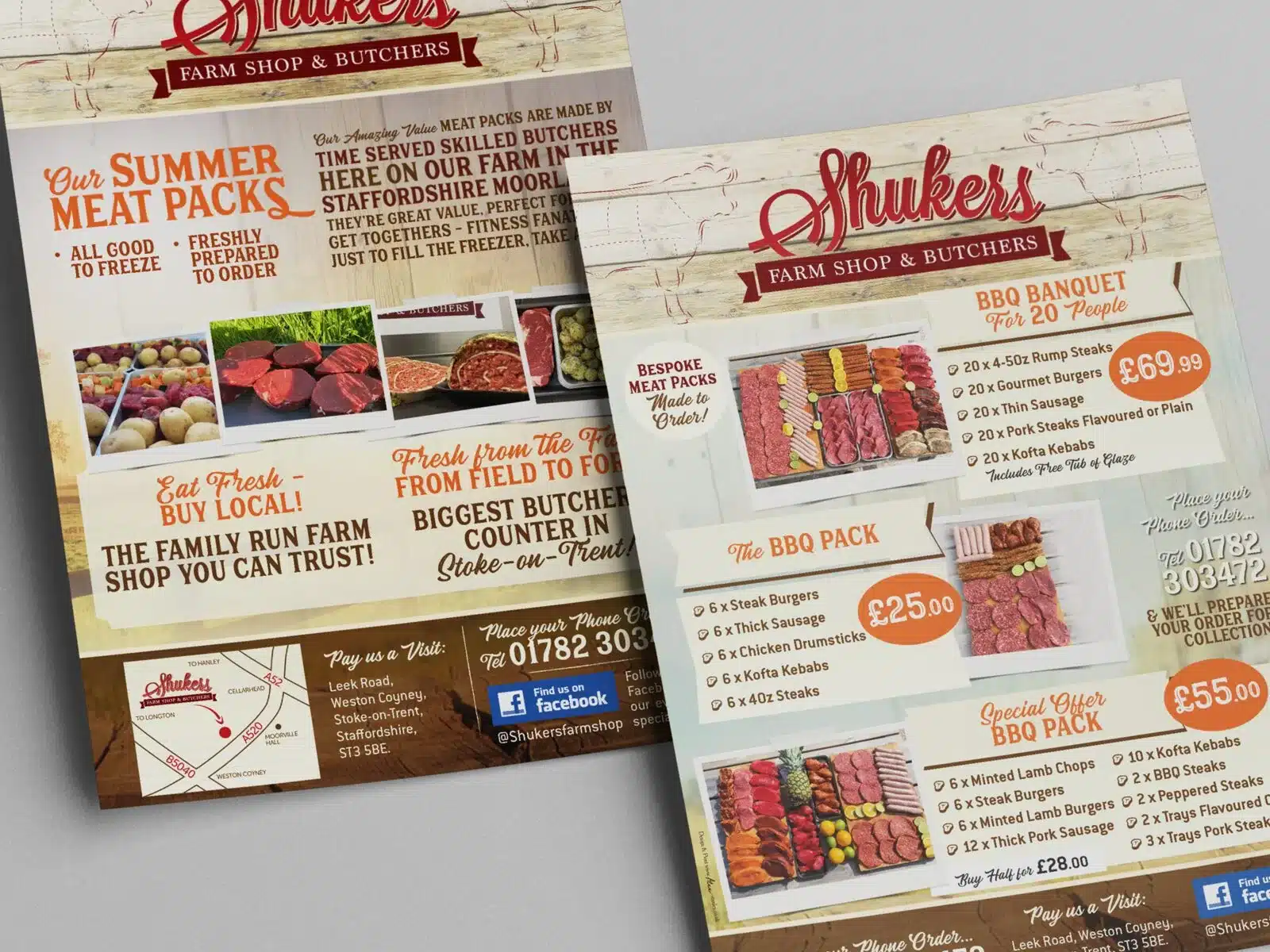 Farm shop flyer design Seasonal flyers for a farm shop and butchers
