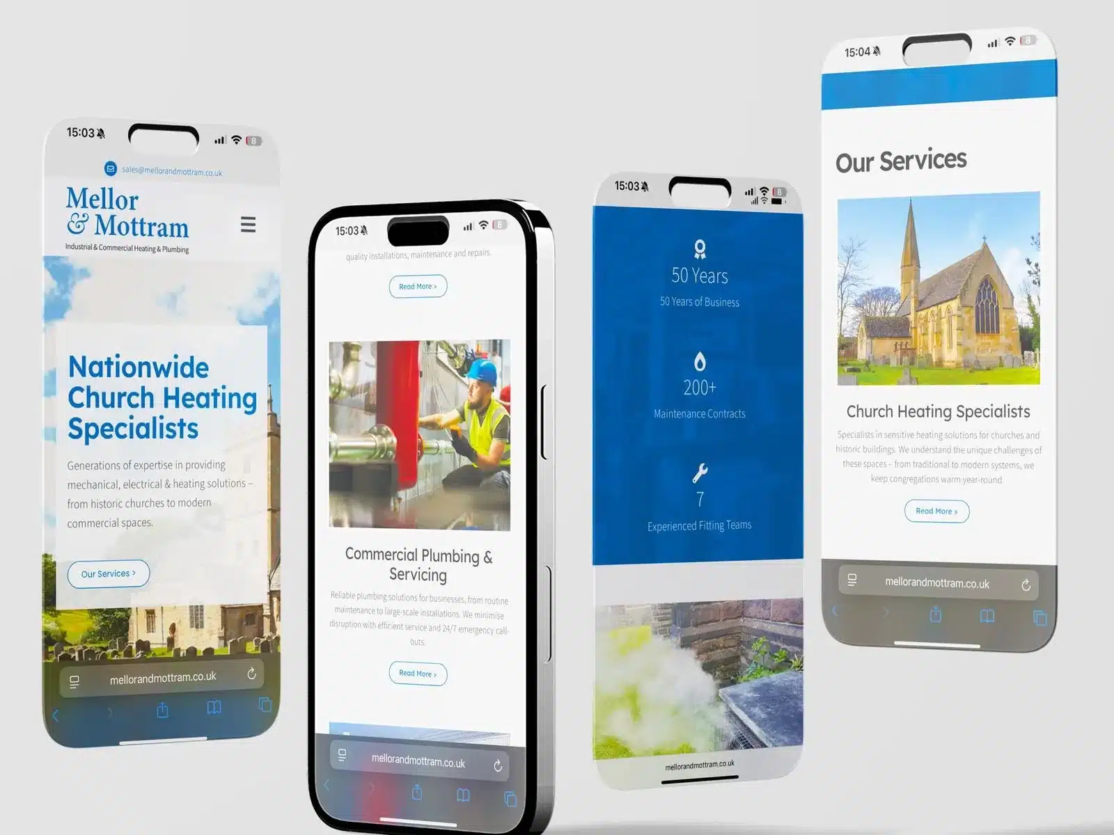 Heating engineer mobile website Heating engineer website on phones