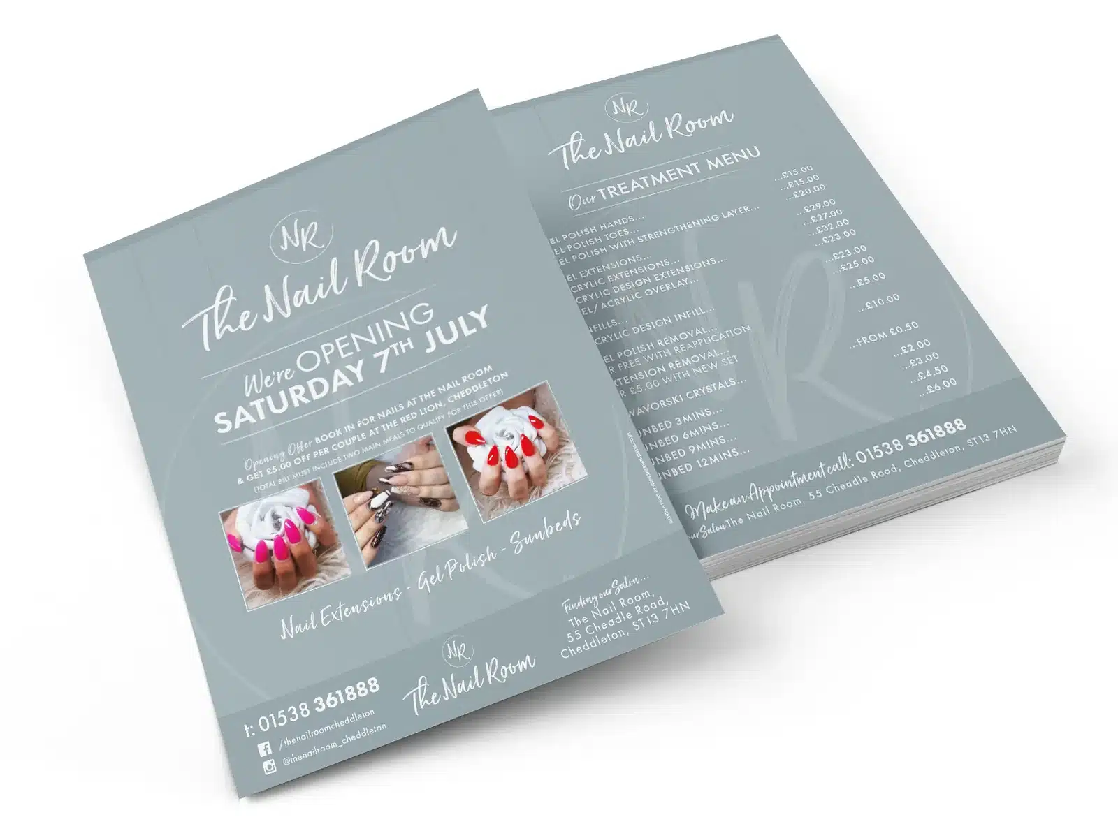 Opening leaflets for a nail salon
