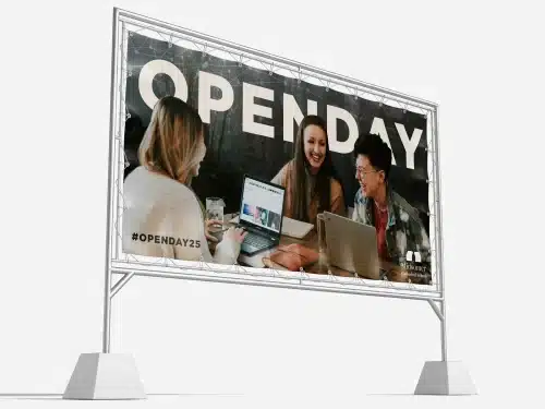 Printed PVC outdoor banner with eyelets
