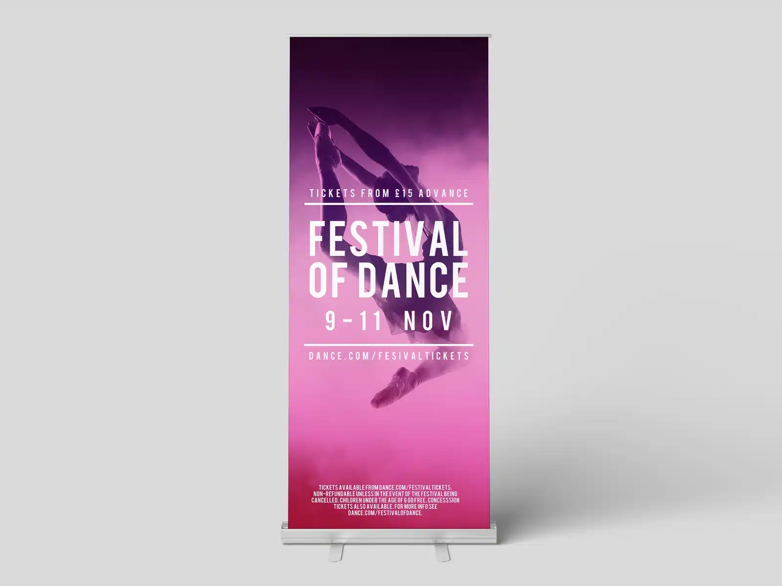 Printed pull up roller banner on its stand