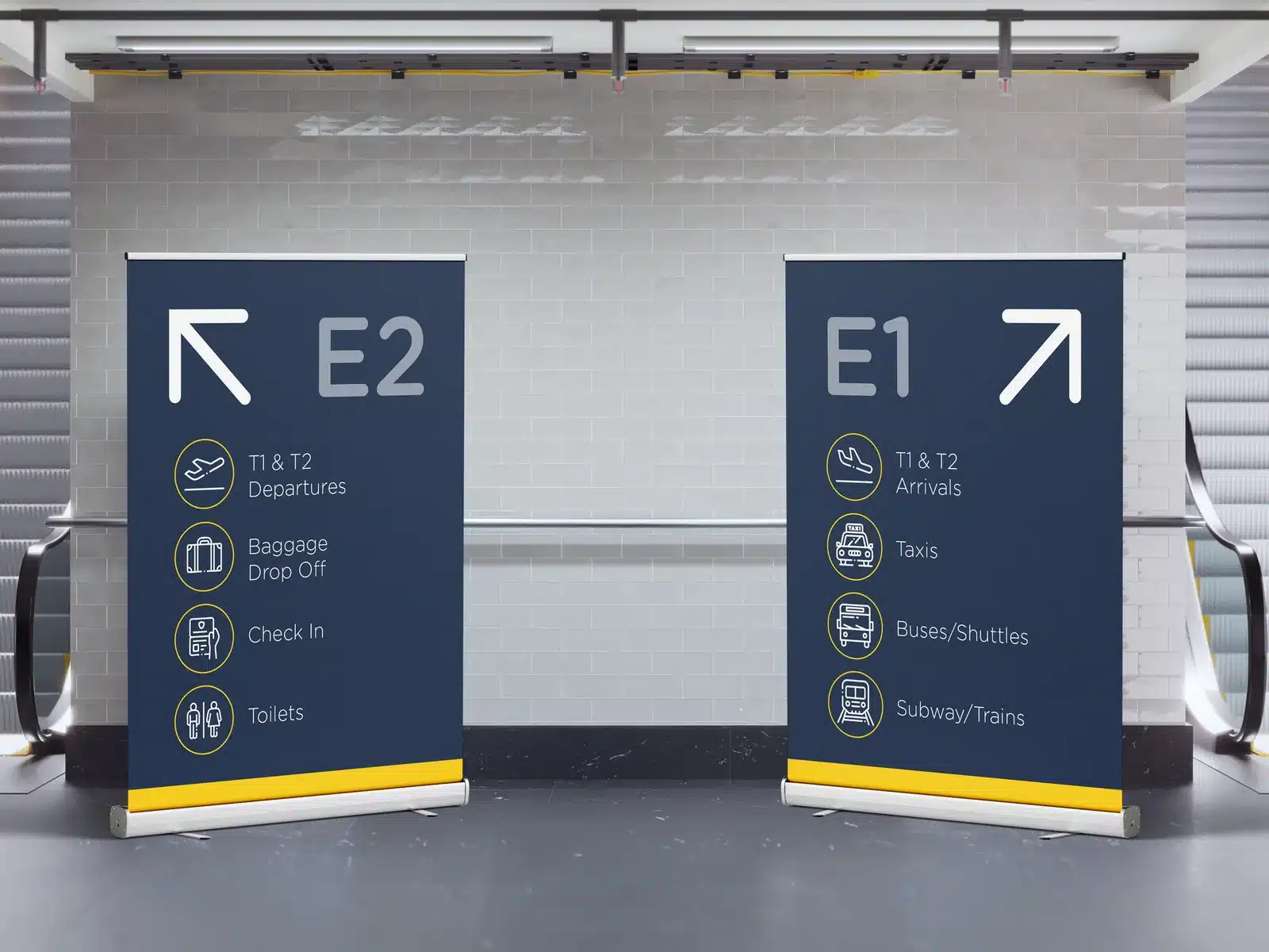 Printed pull up roller banner on its stand