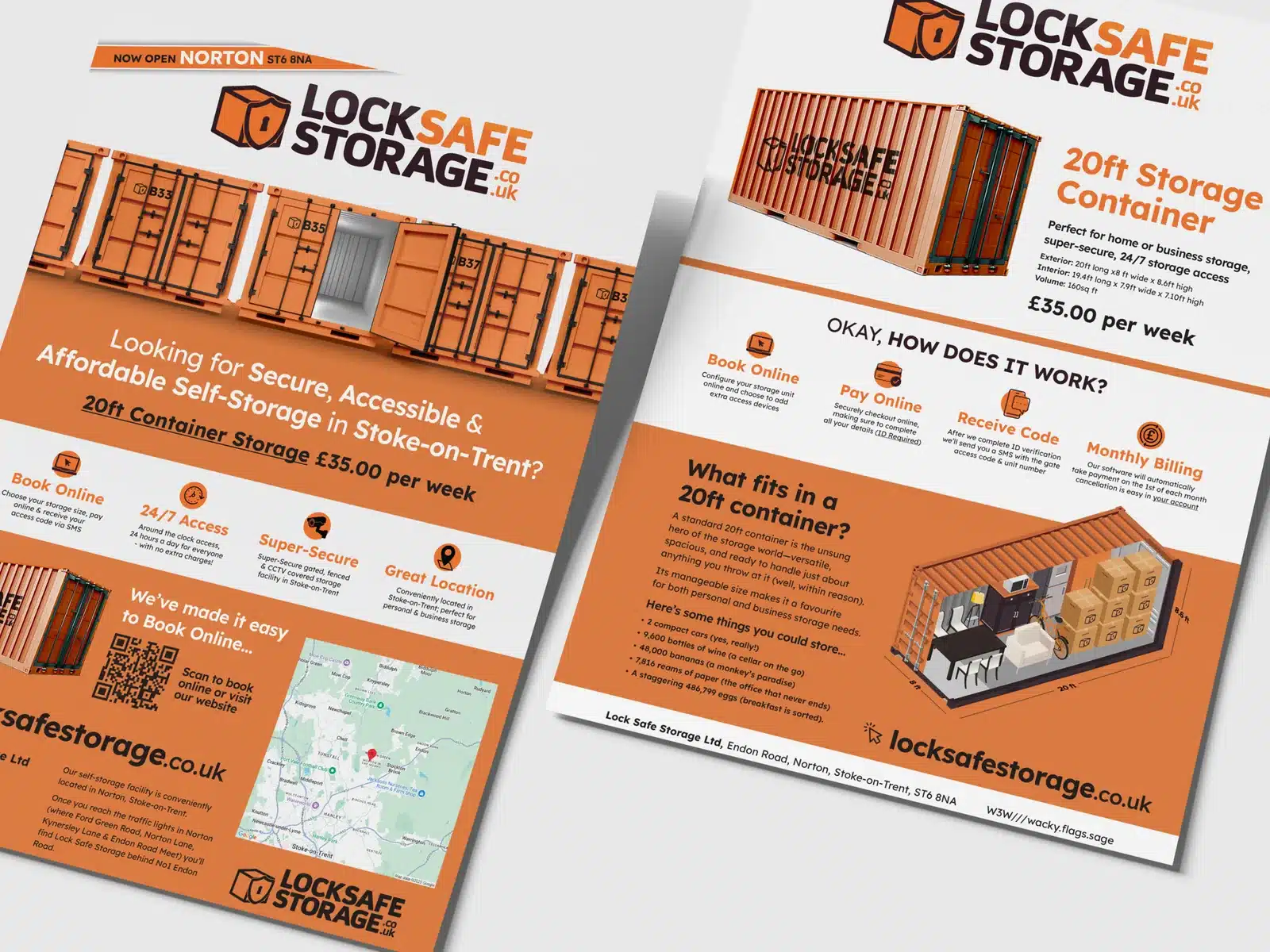 A5 leaflets for a self-storage business