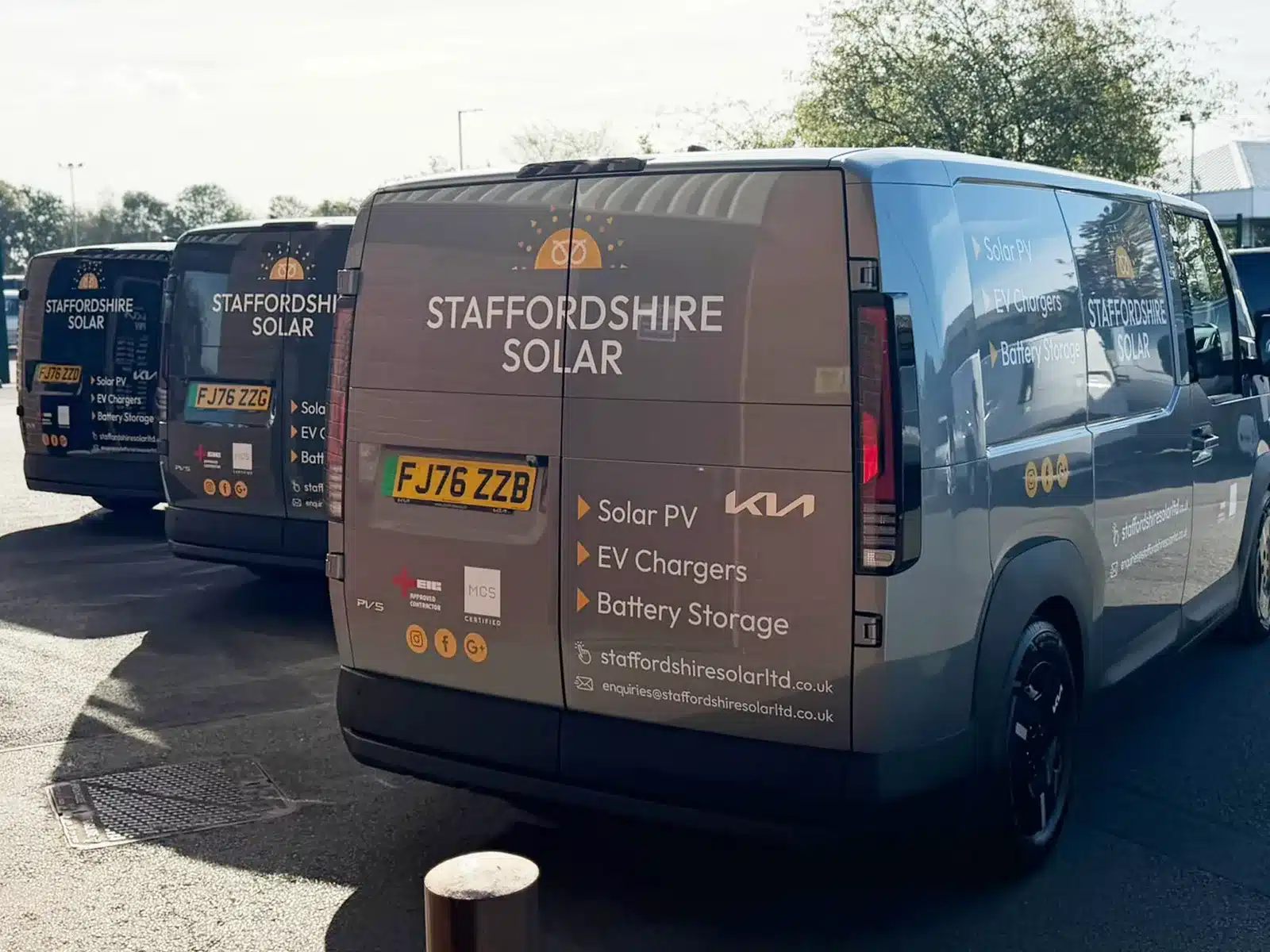 Liveried vans for a solar panel installer
