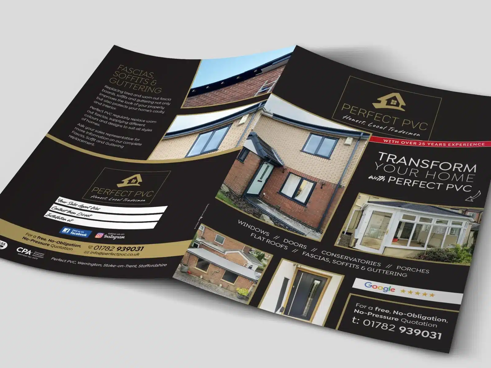 Tri-fold leaflet for a home improvements company